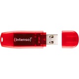 Intenso Rainbow Line lecteur USB flash 128 Go USB Type-A 2.0 Rouge, Transparent, Clé USB Rouge, 128 Go, USB Type-A, 2.0, 28 Mo/s, Casquette, Rouge, Transparent