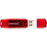 Intenso Rainbow Line lecteur USB flash 128 Go USB Type-A 2.0 Rouge, Transparent, Clé USB Rouge, 128 Go, USB Type-A, 2.0, 28 Mo/s, Casquette, Rouge, Transparent