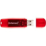 Intenso Rainbow Line lecteur USB flash 128 Go USB Type-A 2.0 Rouge, Transparent, Clé USB Rouge, 128 Go, USB Type-A, 2.0, 28 Mo/s, Casquette, Rouge, Transparent