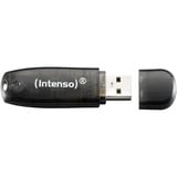 Intenso Rainbow Line lecteur USB flash 16 Go USB Type-A 2.0 Noir, Clé USB Noir, 16 Go, USB Type-A, 2.0, 28 Mo/s, Casquette, Noir