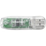 Intenso Rainbow Line lecteur USB flash 32 Go USB Type-A 2.0 Transparent, Clé USB Transparent, 32 Go, USB Type-A, 2.0, 28 Mo/s, Casquette, Transparent