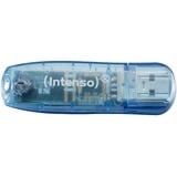 Intenso Rainbow Line lecteur USB flash 4 Go USB Type-A 2.0 Bleu, Clé USB Bleu, 4 Go, USB Type-A, 2.0, 28 Mo/s, Casquette, Bleu