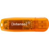 Intenso Rainbow Line lecteur USB flash 64 Go USB Type-A 2.0 Orange, Clé USB Orange, 64 Go, USB Type-A, 2.0, 28 Mo/s, Casquette, Orange