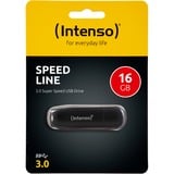 Intenso Speed Line lecteur USB flash 16 Go USB Type-A 3.2 Gen 1 (3.1 Gen 1) Noir, Clé USB Noir, 16 Go, USB Type-A, 3.2 Gen 1 (3.1 Gen 1), 70 Mo/s, Casquette, Noir