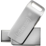 Intenso cMobile Line lecteur USB flash 32 Go USB Type-A / USB Type-C 3.2 Gen 1 (3.1 Gen 1) Argent, Clé USB Argent, 32 Go, USB Type-A / USB Type-C, 3.2 Gen 1 (3.1 Gen 1), 70 Mo/s, Pivotant, Argent