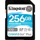 Kingston Canvas Go! Plus 256 Go SDXC, Carte mémoire Noir, UHS-I U3, Class 10, A2