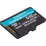 Kingston Canvas Go! Plus 512 Go microSDXC, Carte mémoire Noir, Incl. Adapter, USH-I, U3, V30, A2