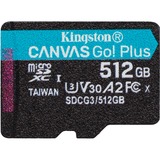 Kingston Canvas Go! Plus 512 Go microSDXC, Carte mémoire Noir, Incl. Adapter, USH-I, U3, V30, A2