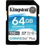 Kingston Canvas Go! Plus 64 Go SDXC, Carte mémoire Noir, UHS-I U3, Class 10, A2