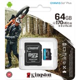 Kingston Canvas Go! Plus 64 Go , Carte mémoire Noir, UHS-I U3, Class 10, A2