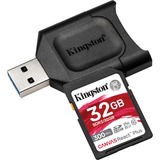 Kingston Canvas React Plus SDHC 32 Go, Carte mémoire Noir, Incl. adapteur, UHS-II U3, Class 10, V90