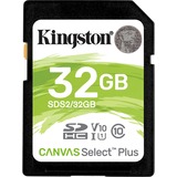 Kingston Canvas Select Plus 32 Go SDHC UHS-I Classe 10, Carte mémoire Noir, 32 Go, SDHC, Classe 10, UHS-I, 100 Mo/s, Class 1 (U1)