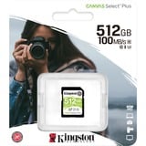 Kingston Canvas Select Plus SDXC 512 Go, Carte mémoire Noir, SDS2/512GB, Class 10 UHS-I U3