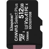 Kingston Canvas Select Plus microSD Card 512 Go, Carte mémoire Noir, SDCS2/512GBSP, Class 10 UHS-I A1