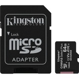 Kingston Canvas Select Plus microSD Card 64 GB 2-pack, Carte mémoire Noir, 2 pièces, SDCS2/64GB-2P1A, Class 10 UHS-I A1, Incl. Adaptateur