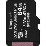 Kingston Canvas Select Plus microSD Card 64 Go, Carte mémoire Noir, SDCS2/64GBSP, Class 10 UHS-I A1