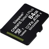 Kingston Canvas Select Plus microSD Card 64 Go, Carte mémoire Noir, SDCS2/64GBSP, Class 10 UHS-I A1