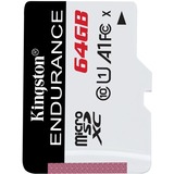 Kingston High Endurance 64 GB microSDXC, Carte mémoire Blanc/Noir, UHS-I (U1), Class 10