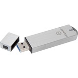 Kingston IronKey 16Go Basic S1000 Encrypted USB 3.0 FIPS 140-2 Level 3, Clé USB 16 Go, USB Type-A, 3.2 Gen 1 (3.1 Gen 1), 180 Mo/s, Casquette, Argent