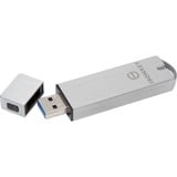 Kingston IronKey 64Go Enterprise S1000 Encrypted USB 3.0 FIPS 140-2 Level 3, Clé USB 64 Go, USB Type-A, 3.2 Gen 1 (3.1 Gen 1), 230 Mo/s, Casquette, Argent