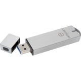 Kingston IronKey 8Go Basic S1000 Encrypted USB 3.0 FIPS 140-2 Level 3, Clé USB 8 Go, USB Type-A, 3.2 Gen 1 (3.1 Gen 1), 180 Mo/s, Casquette, Argent