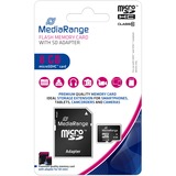 MediaRange 8GB microSDHC 8 Go Classe 10, Carte mémoire Noir, 8 Go, MicroSDHC, Classe 10, Noir