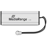 MediaRange MR914 lecteur USB flash 8 Go USB Type-A 3.2 Gen 1 (3.1 Gen 1) Noir, Argent, Clé USB Argent/Noir, 8 Go, USB Type-A, 3.2 Gen 1 (3.1 Gen 1), 175 Mo/s, Slide, Noir, Argent