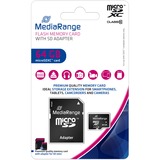 MediaRange MR955 mémoire flash 64 Go MicroSDXC Classe 10, Carte mémoire Noir, 64 Go, MicroSDXC, Classe 10, 60 Mo/s, 15 Mo/s, Noir