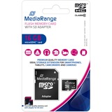MediaRange MR958 mémoire flash 16 Go MicroSDHC Classe 10, Carte mémoire Noir, 16 Go, MicroSDHC, Classe 10, Noir