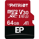Patriot PEF64GEP31MCX mémoire flash 64 Go MicroSDXC Classe 10, Carte mémoire Noir/Rouge, 64 Go, MicroSDXC, Classe 10, 100 Mo/s, 80 Mo/s, Class 3 (U3)