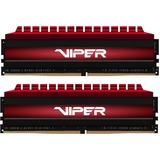 Patriot VIPER 4 module de mémoire 16 Go DDR4 3600 MHz, Mémoire vive 16 Go, 2 x 8 Go, DDR4, 3600 MHz, 288-pin DIMM, Noir, Rouge