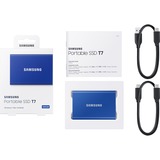 SAMSUNG Portable T7, 500 Go, SSD Bleu, MU-PC500H/WW, USB 3.2 Gen.2 (10 Gbps)