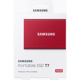 SAMSUNG Portable T7, 500 Go, SSD Rouge, MU-PC500R/WW, USB 3.2 Gen.2 (10 Gbps)