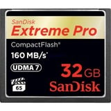 SanDisk 32GB Extreme Pro CF 160MB/s 32 Go CompactFlash, Carte mémoire Noir, 32 Go, CompactFlash, 160 Mo/s, 150 Mo/s, Multicolore