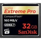 SanDisk 32GB Extreme Pro CF 160MB/s 32 Go CompactFlash, Carte mémoire Noir, 32 Go, CompactFlash, 160 Mo/s, 150 Mo/s, Multicolore