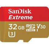 SanDisk Extreme microSDHC 32 Go , Carte mémoire UHS-I U3, Classe 10, V30, A2, adaptateur inclus