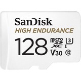 SanDisk High Endurance 128 Go MicroSDXC UHS-I Classe 10, Carte mémoire Blanc, 128 Go, MicroSDXC, Classe 10, UHS-I, 100 Mo/s, 40 Mo/s