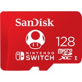 SanDisk SDSQXAO-128G-GNCZN mémoire flash 128 Go MicroSDXC, Carte mémoire Rouge, 128 Go, MicroSDXC, 100 Mo/s, 90 Mo/s, Class 3 (U3), Rouge, Blanc