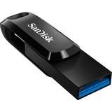 SanDisk Ultra Dual Drive Go lecteur USB flash 256 Go USB Type-A / USB Type-C 3.2 Gen 1 (3.1 Gen 1) Noir, Clé USB Noir, 256 Go, USB Type-A / USB Type-C, 3.2 Gen 1 (3.1 Gen 1), 150 Mo/s, Pivotant, Noir