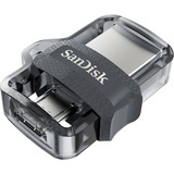 SanDisk Ultra Dual m3.0 lecteur USB flash 128 Go USB Type-A / Micro-USB 3.2 Gen 1 (3.1 Gen 1) Noir, Argent, Transparent, Clé USB 128 Go, USB Type-A / Micro-USB, 3.2 Gen 1 (3.1 Gen 1), Slide, 5,2 g, Noir, Argent, Transparent