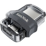 SanDisk Ultra Dual m3.0 lecteur USB flash 64 Go USB Type-A / Micro-USB 3.2 Gen 1 (3.1 Gen 1) Noir, Argent, Transparent, Clé USB 64 Go, USB Type-A / Micro-USB, 3.2 Gen 1 (3.1 Gen 1), Slide, 5,2 g, Noir, Argent, Transparent