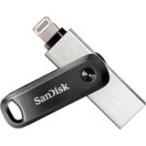 SanDisk iXpand Go 128 Go, Clé USB Noir/Argent, USB-A 3.2 Gen 1, Apple Lightning Connector