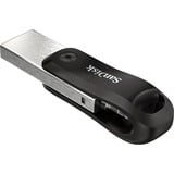 SanDisk iXpand Go 128 Go, Clé USB Noir/Argent, USB-A 3.2 Gen 1, Apple Lightning Connector