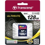 Transcend 128GB SDXC Class 10 128 Go Classe 10, Carte mémoire 128 Go, SDXC, Classe 10, Bleu