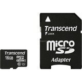 Transcend 16GB microSDHC Class 10 UHS-I 16 Go MLC Classe 10, Carte mémoire Noir, 16 Go, MicroSDHC, Classe 10, MLC, 90 Mo/s, Class 1 (U1)
