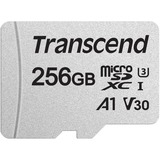Transcend 300S 256 Go MicroSDXC NAND, Carte mémoire Argent, 256 Go, MicroSDXC, NAND, 95 Mo/s, 40 Mo/s, Class 3 (U3)