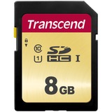 Transcend 8GB, UHS-I, SD 8 Go SDHC MLC Classe 10, Carte mémoire Noir/Jaune, UHS-I, SD, 8 Go, SDHC, Classe 10, MLC, 95 Mo/s, 20 Mo/s