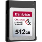 Transcend CFexpress 820 512 Go NAND, Carte mémoire 512 Go, CFexpress, NAND, 1700 Mo/s, 1000 Mo/s, Noir