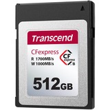 Transcend CFexpress 820 512 Go NAND, Carte mémoire 512 Go, CFexpress, NAND, 1700 Mo/s, 1000 Mo/s, Noir