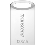 Transcend JetFlash 710 lecteur USB flash 128 Go USB Type-A 3.2 Gen 1 (3.1 Gen 1) Argent, Clé USB Argent, 128 Go, USB Type-A, 3.2 Gen 1 (3.1 Gen 1), Sans capuchon, 3,3 g, Argent